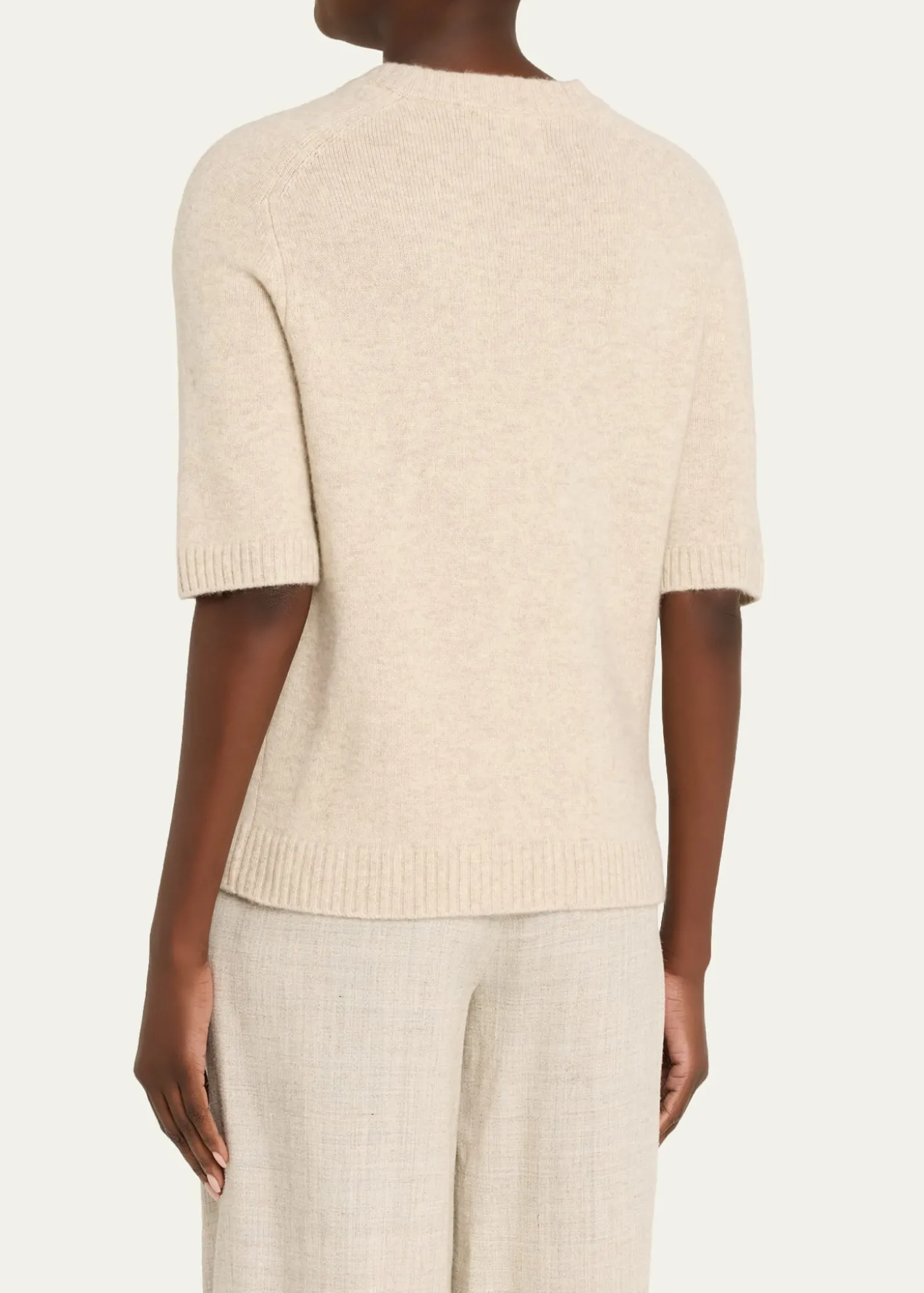 Loulou De SaisonDara Short-Sleeve Cashmere Sweater