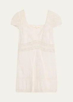 LoveShackFancyEdena Cotton Victorian Mini Dress