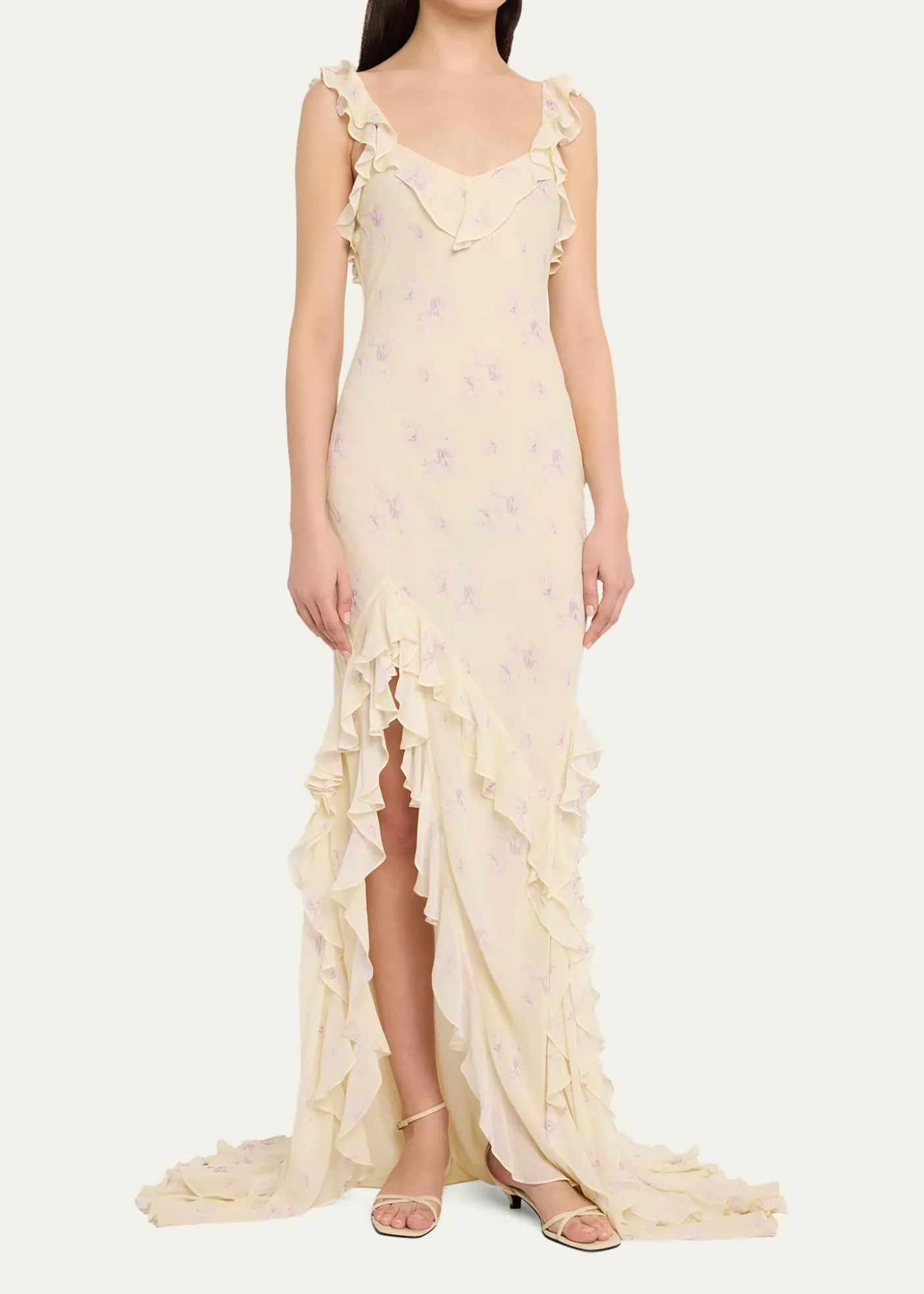 LoveShackFancyRoseline Floral Ruffle Maxi Dress