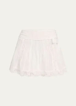 LoveShackFancySolena Cotton Victorian Mini Skirt