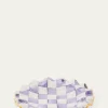 MacKenzie-ChildsViolet Check Fluted Ceramic Dessert Plate