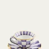 MacKenzie-ChildsViolet Check Ceramic Saucer