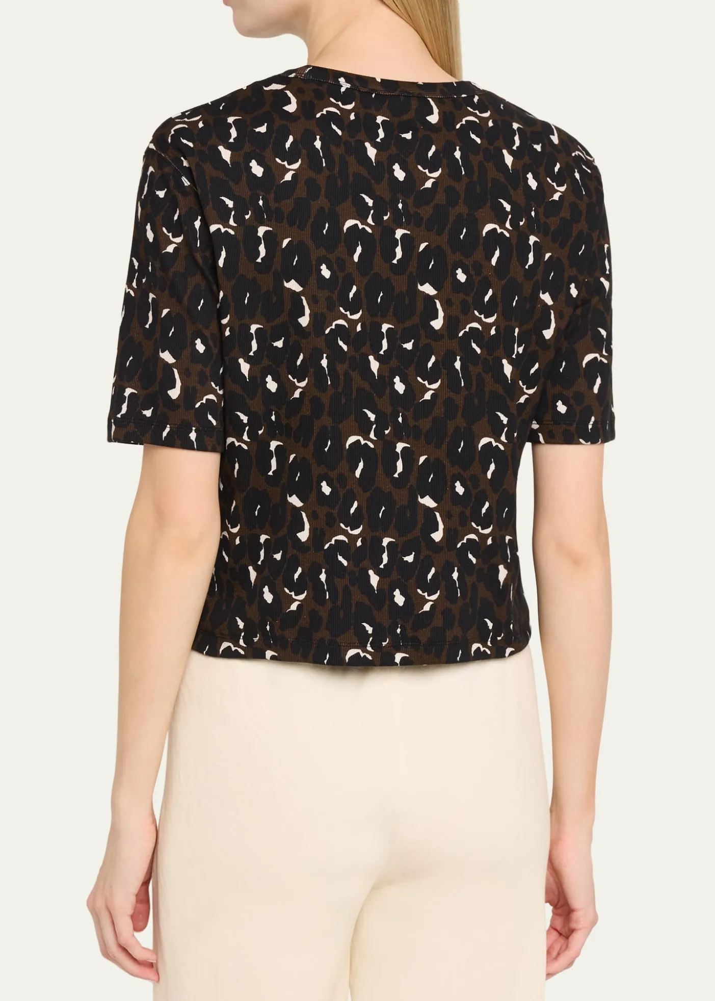 Majestic FilaturesAnimal-Print Organic Cotton Rib T-Shirt