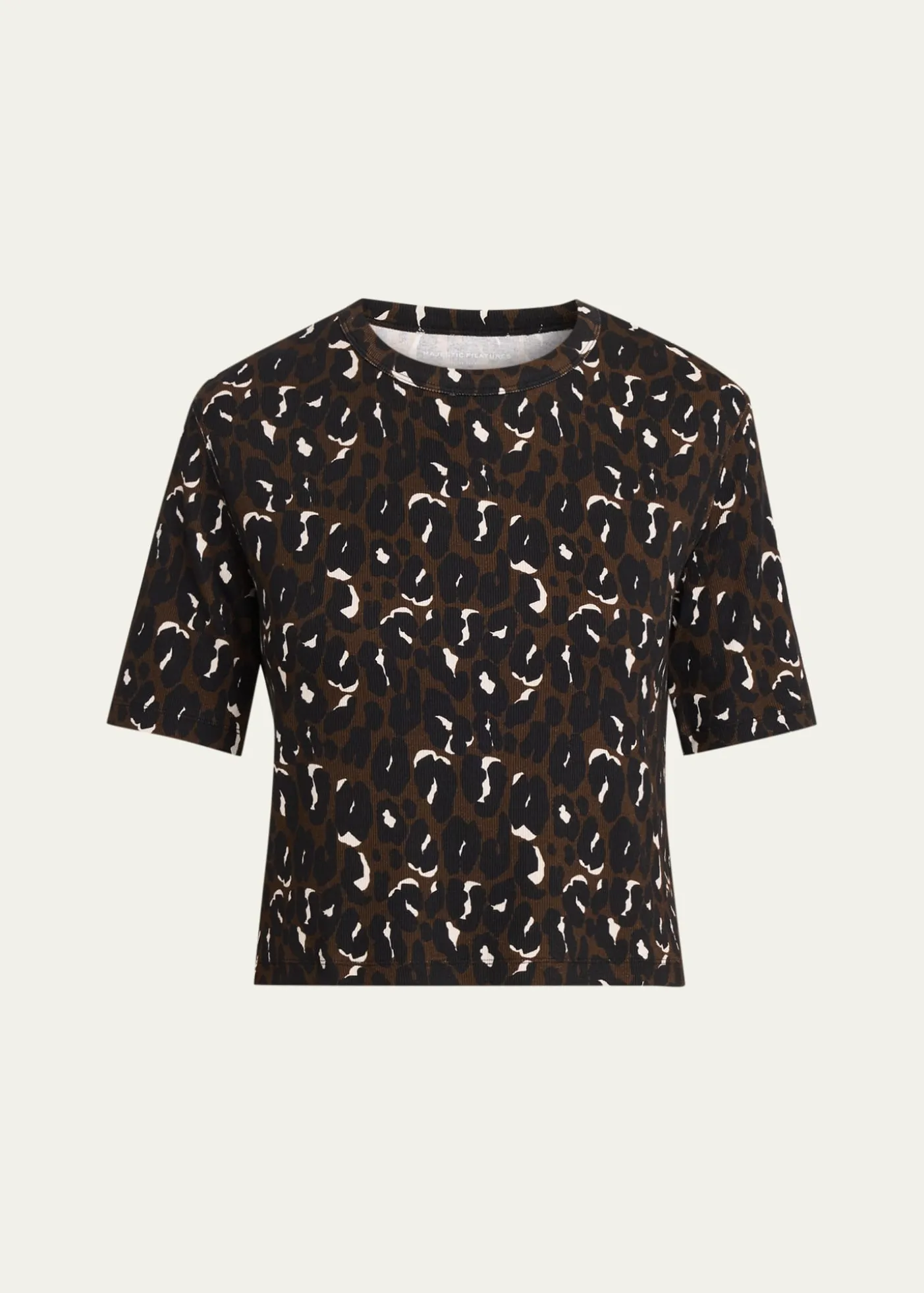 Majestic FilaturesAnimal-Print Organic Cotton Rib T-Shirt