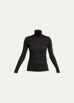 Majestic FilaturesCotton-Cashmere Long Sleeve Turtleneck Top