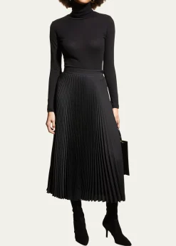 Majestic FilaturesCotton-Cashmere Long Sleeve Turtleneck Top