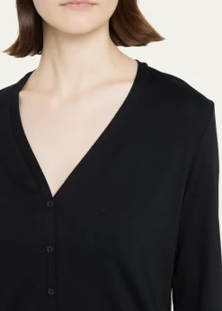 Majestic FilaturesSoft Touch Button-Front Cardigan