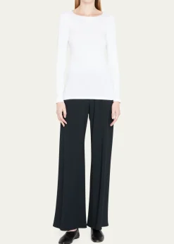 Majestic FilaturesSoft Touch Marrow-Edge Long-Sleeve Top