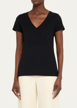 Majestic FilaturesV-Neck Organic Cotton T-Shirt