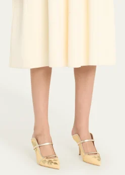 Malone SouliersMaureen Raffia Dual-Band Mule Pumps
