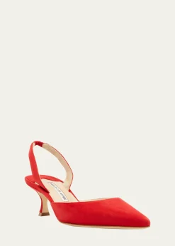 Manolo BlahnikCarolyne Kitten-Heel Halter Pumps