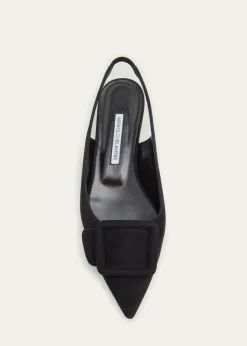 Manolo BlahnikMaylura Suede Slingback Ballerina Flats