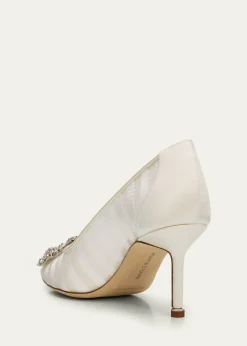 Manolo Blahnik70mm Hangisila Organza Jewel-Buckle Pumps