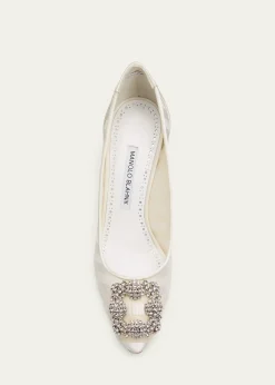Manolo Blahnik70mm Hangisila Organza Jewel-Buckle Pumps