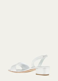 Manolo BlahnikPatopia Metallic Slingback Sandals