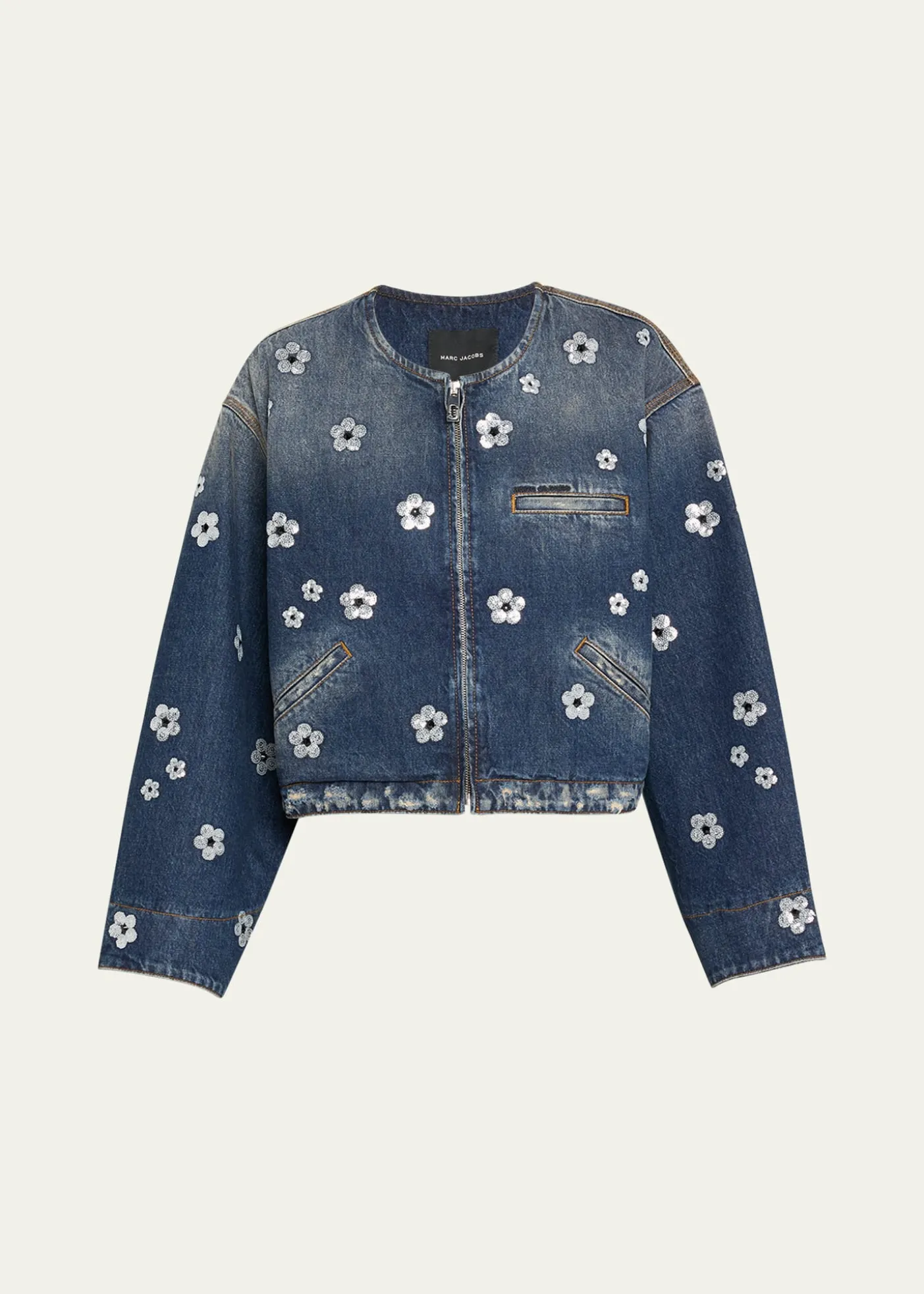 Marc JacobsDaisy Sequined Denim Crop Jacket