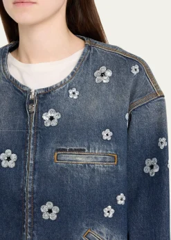 Marc JacobsDaisy Sequined Denim Crop Jacket