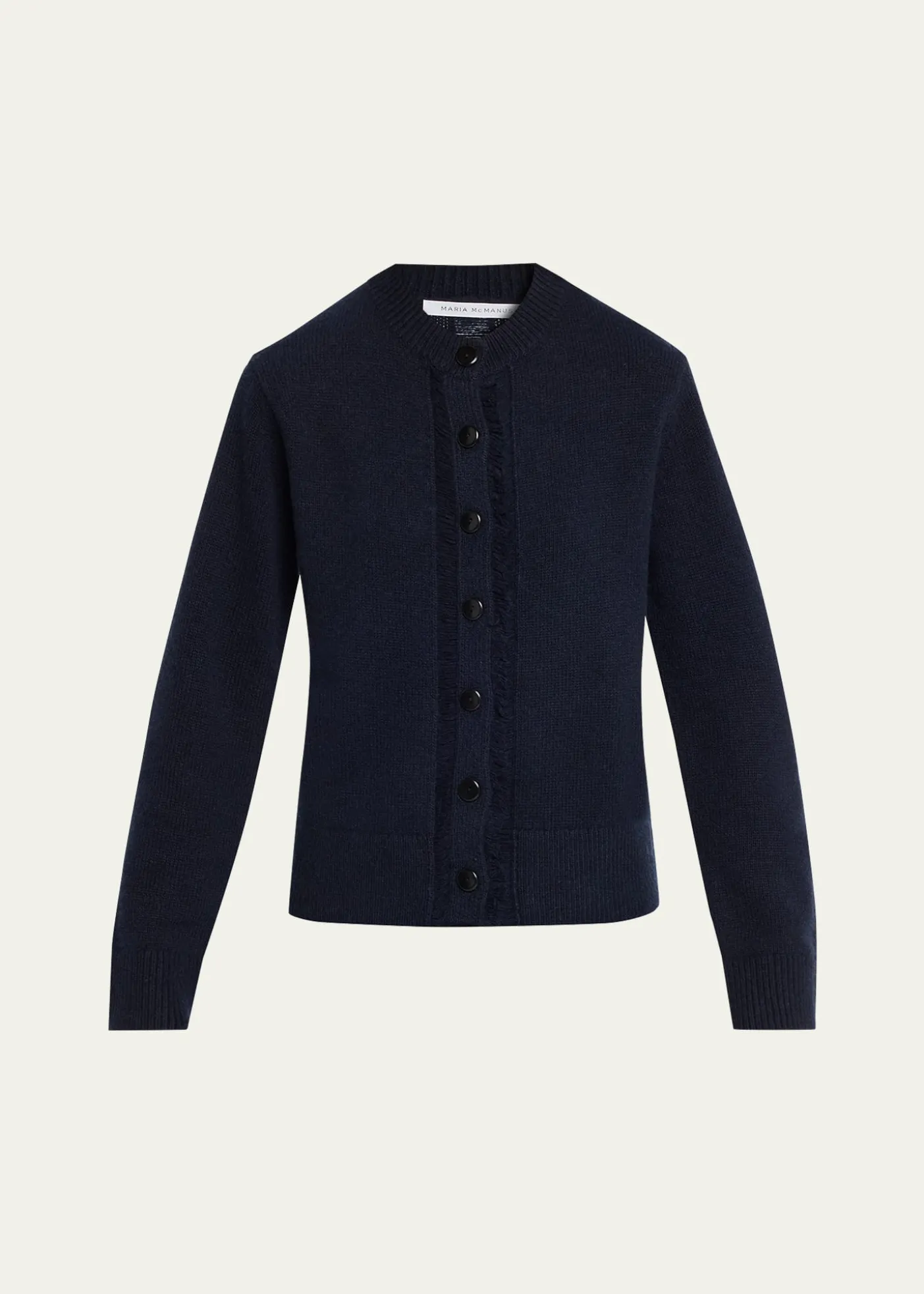 MARIA MCMANUSCashmere and Cotton Ladder Stitch-Trim Cardigan