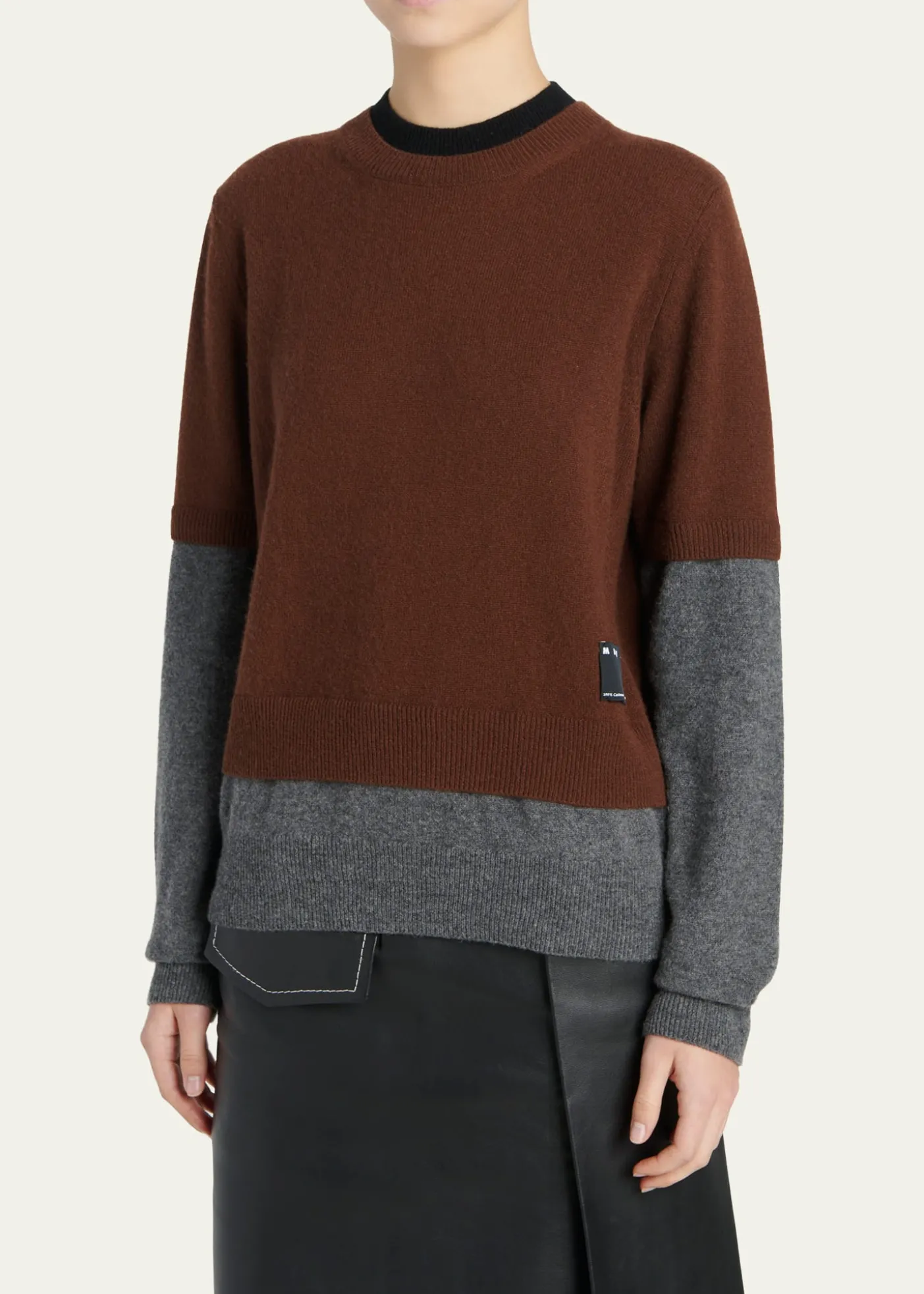 MarniDouble-Layered Cashmere Sweater