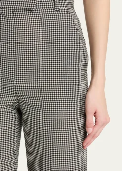 McQueenGingham Check Straight-Leg Trousers