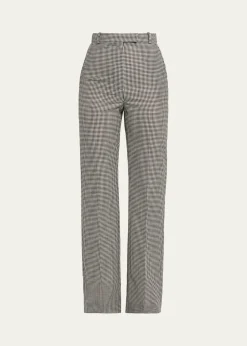 McQueenGingham Check Straight-Leg Trousers