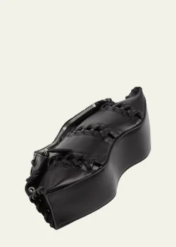 McQueenLace-Up Corset Leather Shoulder Bag