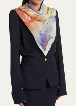 McQueenPainted Flora Silk Scarf