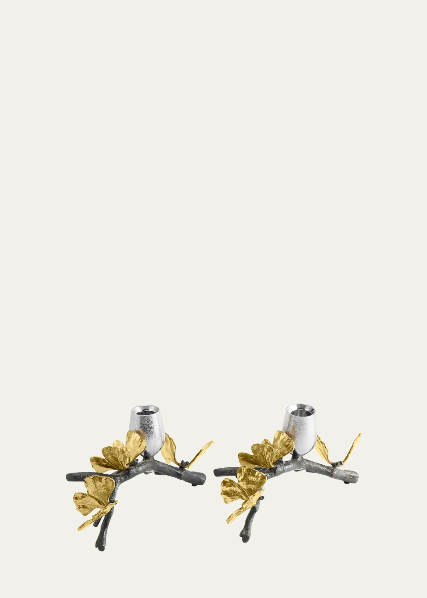 Michael AramButterfly Ginkgo Candleholders Low S/2