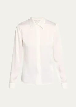 Michael Kors CollectionHansen Charmeuse Button-Front Shirt