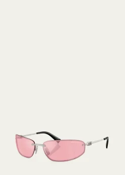 Miu MiuA50S Rimless Oval Metal Sunglasses