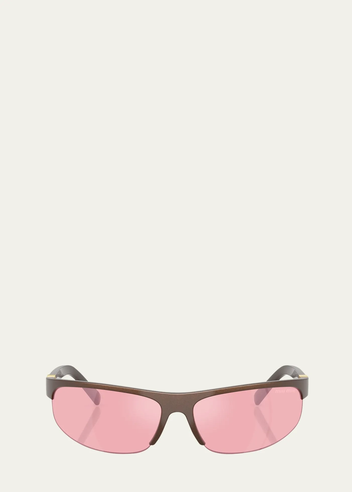 Miu MiuA02S Semi-Rimless Oval Plastic Sunglasses