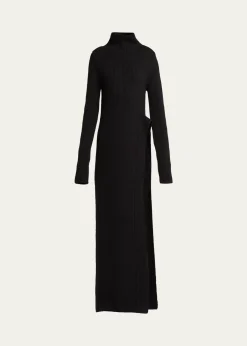 Moncler Geniusx Jil Sander Asymmetric Wool Turtleneck Dress