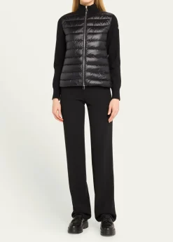 MonclerHybrid Puffer Wool Cardigan