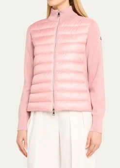 MonclerHybrid Puffer Wool Cardigan