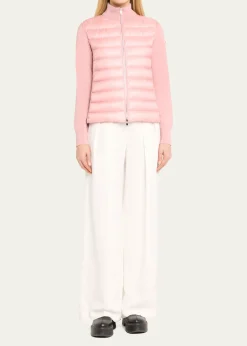 MonclerHybrid Puffer Wool Cardigan