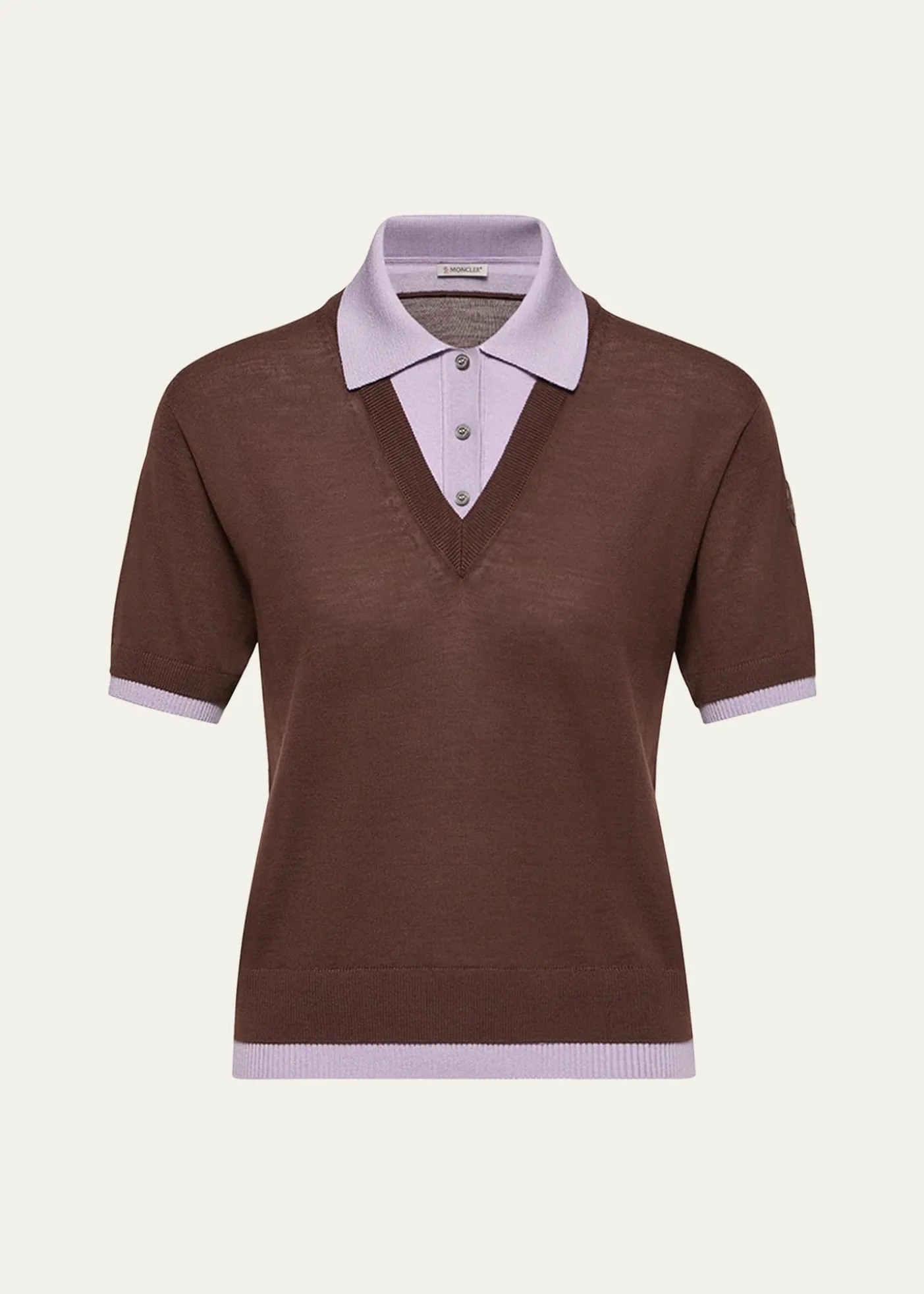MonclerShort-Sleeve Layered Polo Sweater