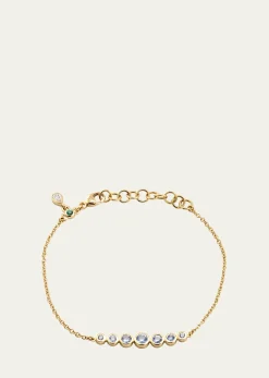 Monica Rich Kosann18K Yellow Gold Tennis Bracelet with Blue Sapphires