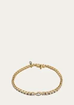 Monica Rich Kosann18K Yellow Gold Tennis Bracelet with Prong Set Diamonds