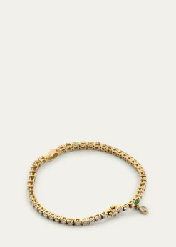 Monica Rich Kosann18K Yellow Gold Tennis Bracelet with Prong Set Diamonds