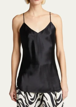 Nili LotanIsabella Satin Cami Top, Black