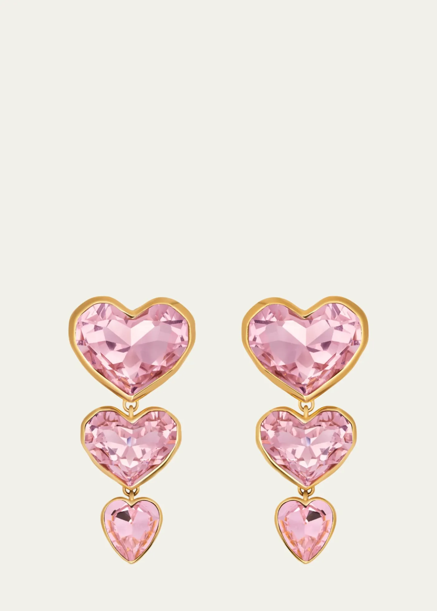 Oscar de la RentaCrystal Heart Drop Clip-On Earrings