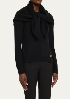Oscar de la RentaCrewneck Cashmere Sweater With Removable Scarf