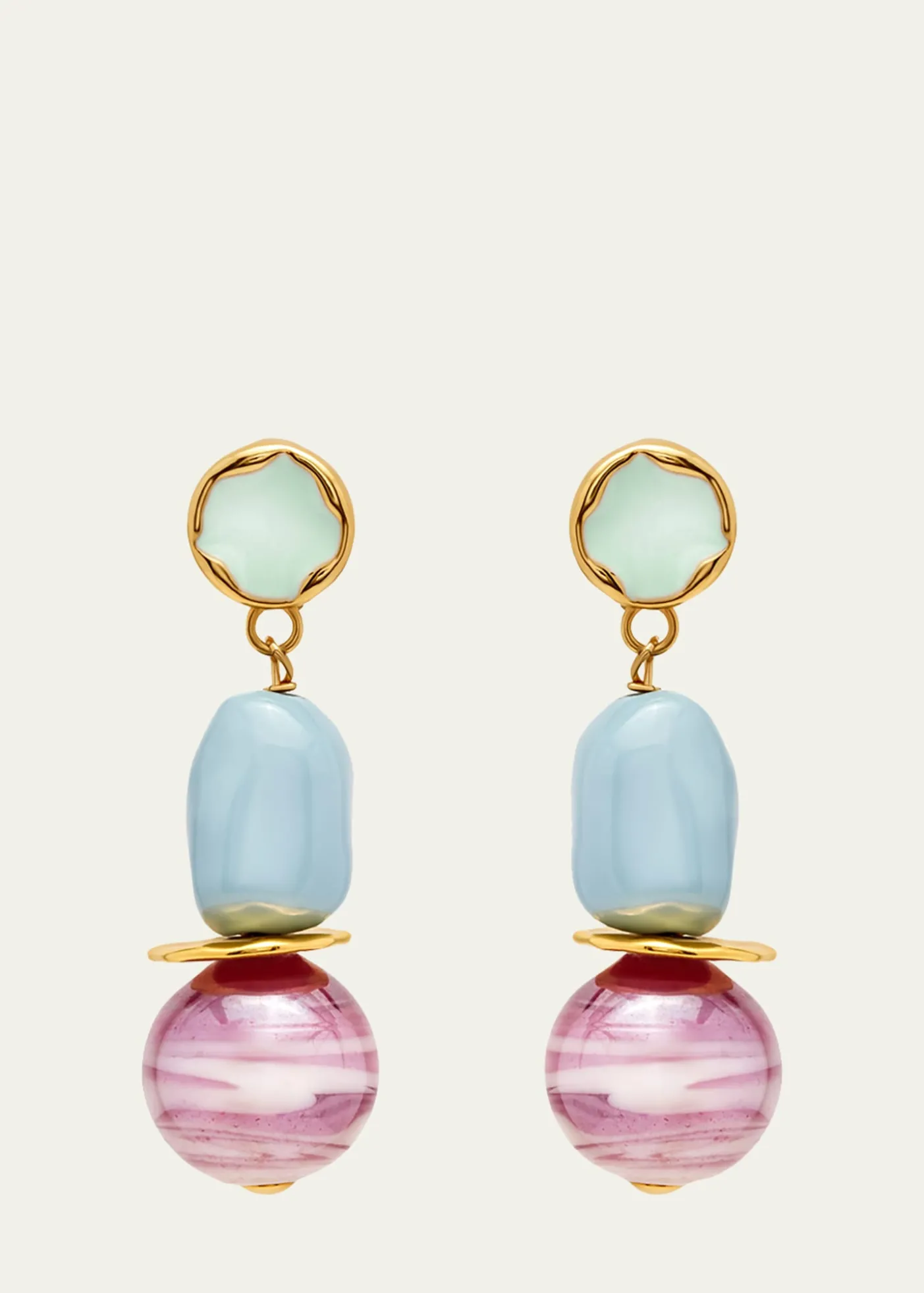 Oscar de la RentaSea Glass Drop Clip-On Earrings