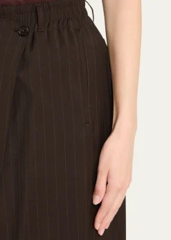 6397Pinstripe Wrap Shorts