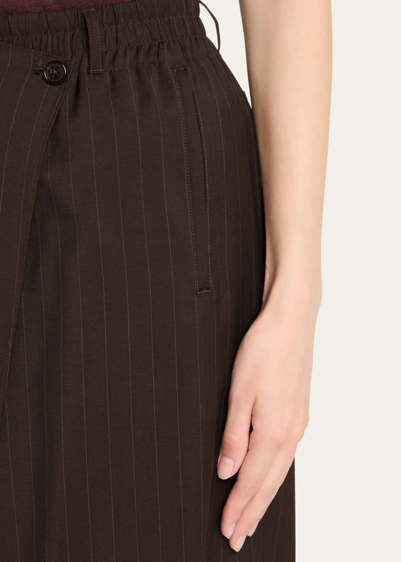 6397Pinstripe Wrap Shorts