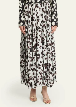 Proenza Schouler White LabelRuna Pleated Floral Skirt