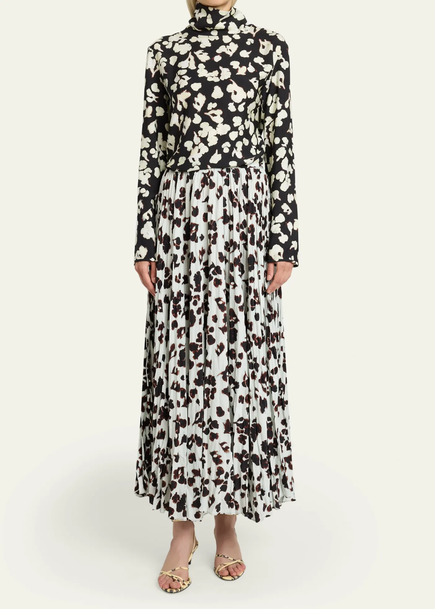 Proenza Schouler White LabelRuna Pleated Floral Skirt