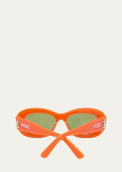 PucciFiligree Acetate Oval Sunglasses