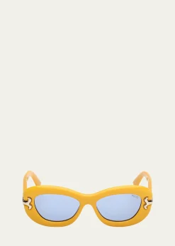PucciFiligree Acetate Oval Sunglasses