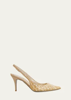 Rene Caovilla80mm Embellished Net Tulle Pumps
